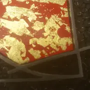 Fermall venecià – Broche. Plata oxidada y arenada, pintura acrílica y oro amarillo · joyería Manuel Baró – fotografía 3
